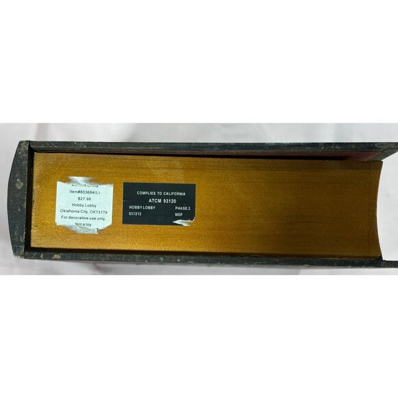 Vintage Style Decorative Faux Book Hidden Storage Box With Velvet Lining Keys - Picture 7 of 9